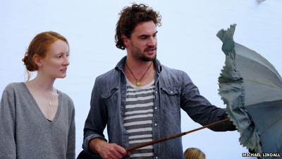 Emma West as Lizzie and Tom Bateman as Dante Gabriel Rossetti in rehearsals for Lizzie Siddal