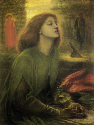 To say Rossetti painted this from her corpse is far more interesting than saying he used existing sketches 